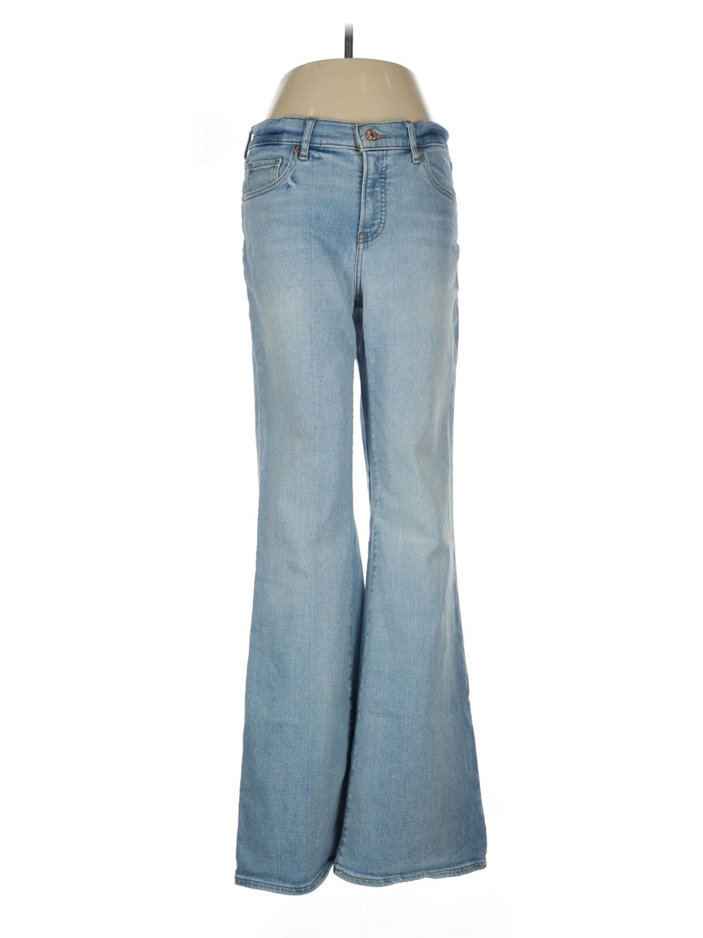 Express Light Wash Bootcut Flare Jeans Split Hem Sz 8R